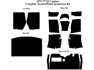 El Camino Insulation, QuietRide, AcoustiShield, Complete Kit, 1973-1977