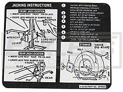 Jacking Instruction Decal (1970 El Camino)