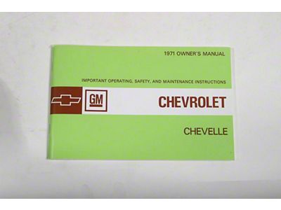 1971 Chevelle Owners Manual