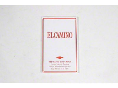 El Camino Owners Manual, 1983