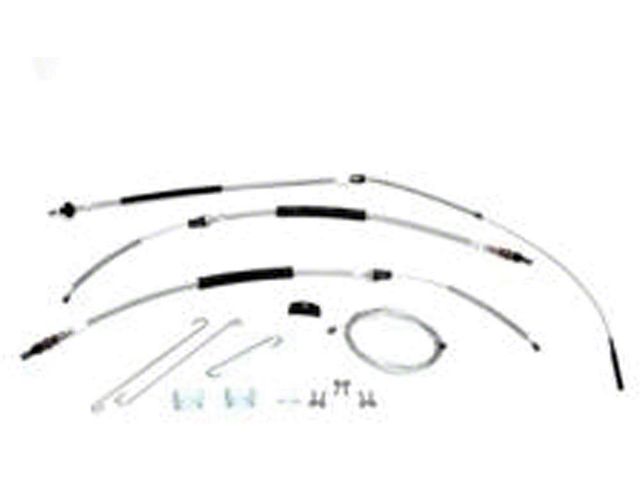 El Camino Parking Brake Cable Kit, Without TH400 Transmission, Stainless Steel, 1973-1977