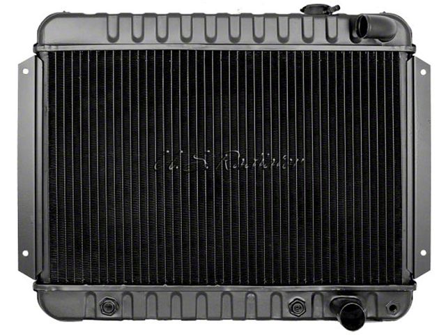 El Camino Radiator, Small Block, 3-Row, Heavy-Duty, Curved Outlet, For Cars With Automatic Transmission & Air Conditioning, U.S. Radiator, 1964-65