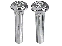 Ribbed Door Lock Knobs; Chrome (68-87 El Camino)
