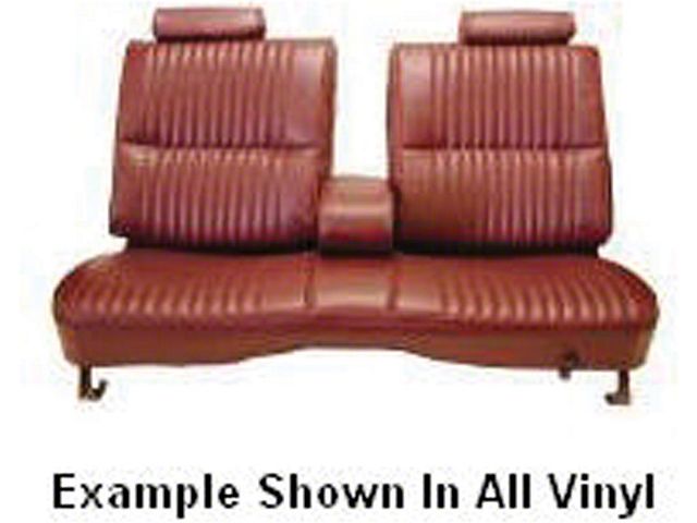 El Camino Seat Cover, Straight Bench, With 50/50 Split Back, Center Armrest, Head Rests, Vinyl, With Velour, 1978-1980
