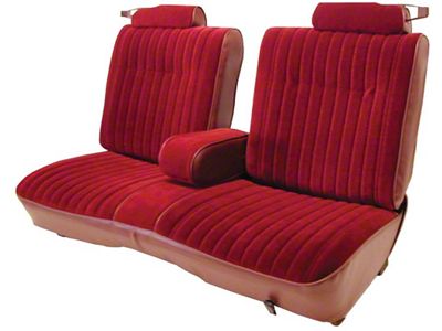 El Camino Seat Cover, Straight Bench, Split Back, With Center Armrest & Headrests, Vinyl/Velour, 1981-1987