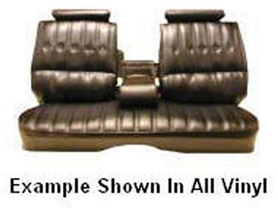 El Camino Seat Cover, Straight Bench, Split Back, With Headrests & Armrest, Vinyl/Velour, 1973-1977
