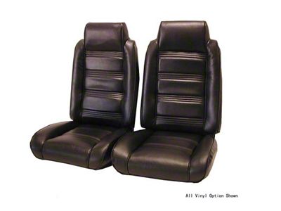 El Camino Seat Covers, Bucket Seats With Headrests, Vinyl With Velour, 1978-1981