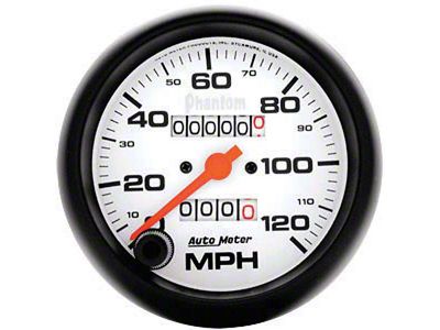 Auto Meter Phantom Series 3-3/8-Inch Programmable Speedometer; 0-120 MPH