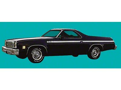 El Camino Ss Stripe Kits Complete, Black, 1973-1977