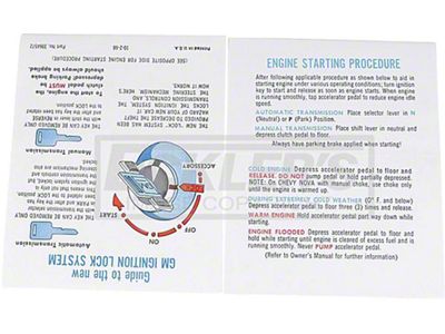 El Camino Sunvisor Sleeve, El Camino Or Sprint Starting Instructions, 1969-1972