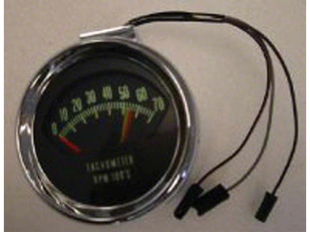 El Camino Tachometer, 6200 RPM Red Line, 1966