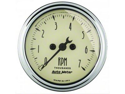 Auto Meter Antique Beige Series 2-1/16-Inch In-Dash Tachometer; 0-7000 RPM