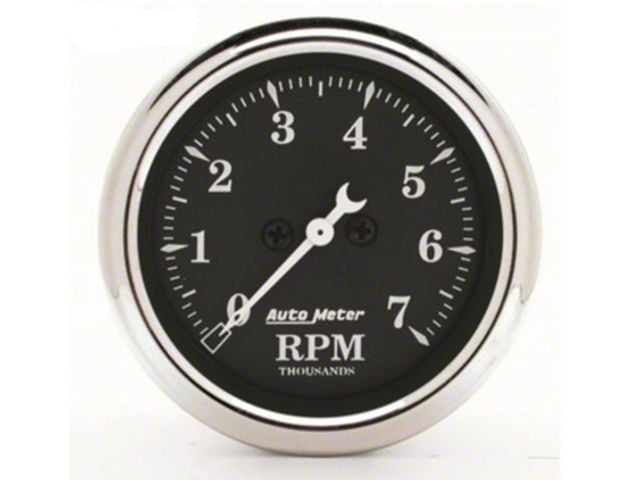 El Camino Tachometer, 7000 RPM, Old Tyme Black, AutoMeter, 1964-72