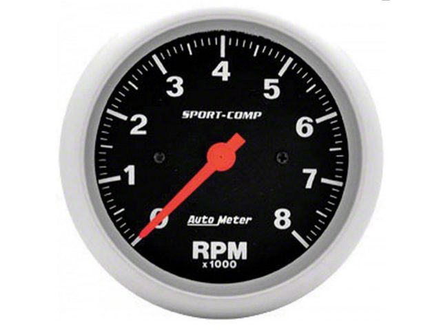 El Camino Tachometer, In-Dash Mount, 8,000 RPM, Sport-Comp Series, AutoMeter, 1964-72