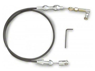 El Camino Throttle Cable Assembly, 24 Long, Black, Hi-Tech, Lokar, 1964-72