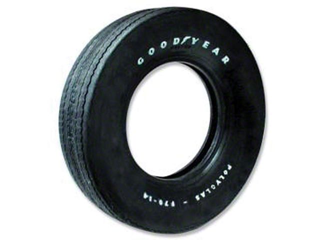 El Camino Tire, F70/14 Raised White Letter, Goodyear CustomWide Tread 2/2 Polyglas Bias Ply, 1970