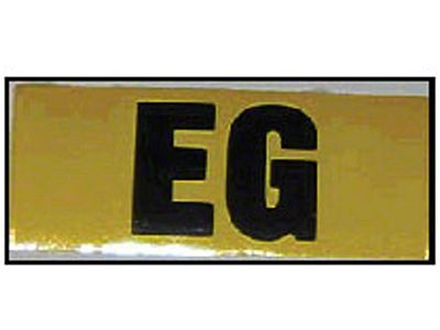 El Camino Valve Cover Code Decal EG 396/375hp With ManualTransmission, 1966-1968