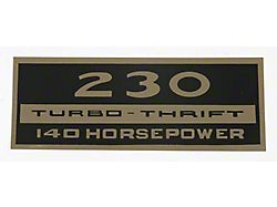 Valve Cover Decal, 230 Turbo-Thrift, 140 Hp (65-69 El Camino)
