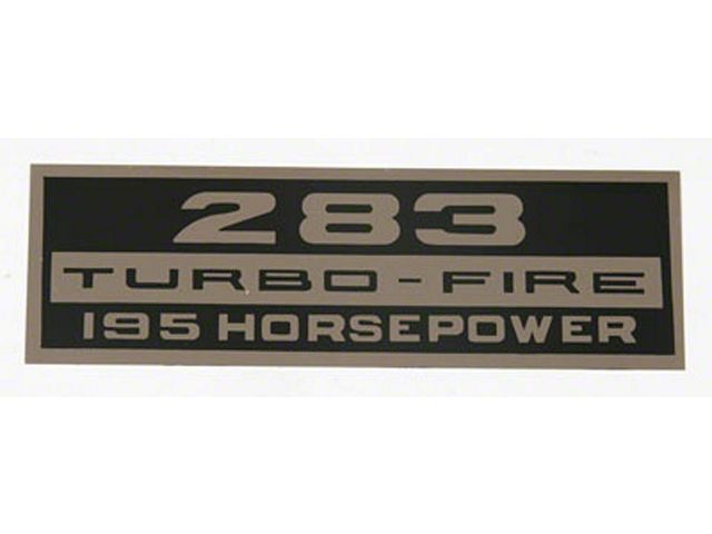 El Camino Valve Cover Decal, 283 Turbo-Fire, 195 Hp, 1964-1967
