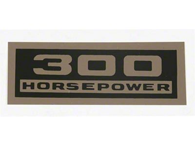 Valve Cover Decal,300 Hp,69-71