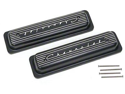 El Camino Valve Covers, Classic-Style, Aluminum, Black, 1959-1987