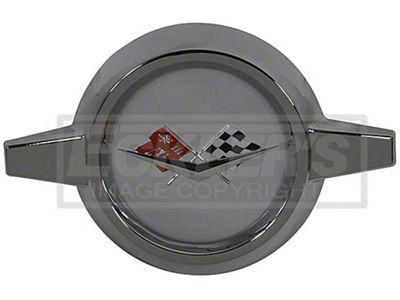 El Camino Wheel Spinner Set, Silver, With Crossed-Flags & Bowtie, 1959-60