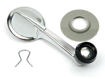 Door Window Handle Crank, W/ Black Knob, Deluxe Int. 59-60