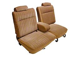Front 55/45 Split with Center Arm Rest Seat Upholstery Kit; Black Vinyl (81-87 El Camino)