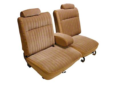 Front 55/45 Split with Center Arm Rest Seat Upholstery Kit; Black Vinyl (81-87 El Camino)