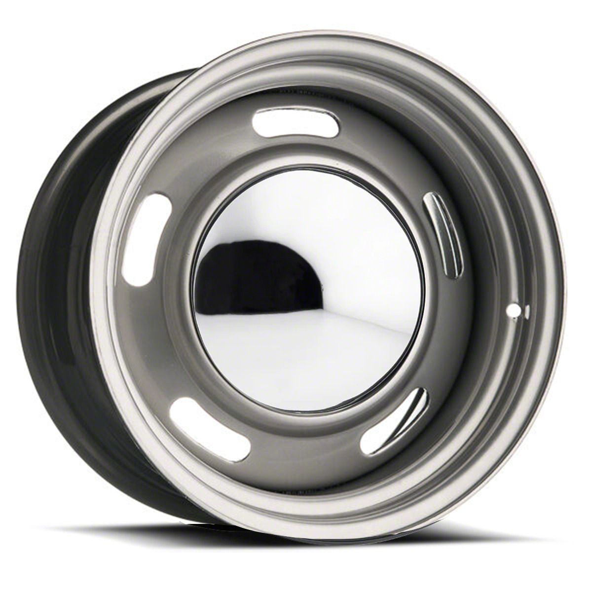 Ecklers Ralley Wheel Baby Moon Cap; Chrome (68-87 El Camino)