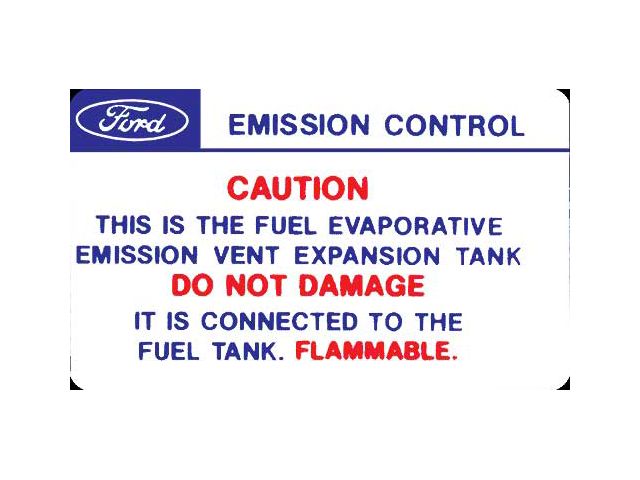 Emission Decal - California Emission Expansion Tank Caution- Mercury
