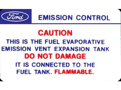 Emission Decal - California Emission Expansion Tank Caution- Mercury