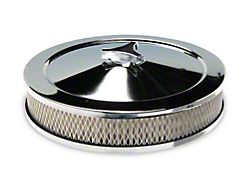 Engine Air Cleaner Kit; 10 Inch Dia; Deluxe Model; Chrome; No Logo; With Element