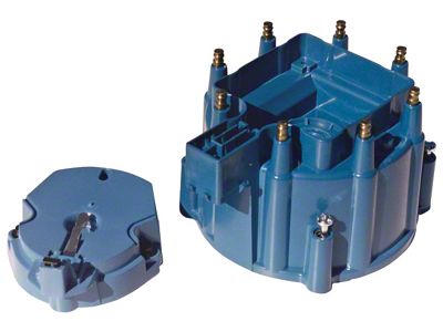 Engine Distributor Cap and Rotor Kit; Fits GM HEI Dist w/Internal Coil; Blue