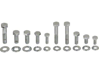 Engine Hardware Kit-Headers Small Block, Chrome