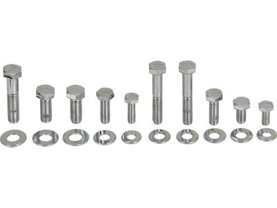 Engine Hardware Kit Small Block, Standard Exhaust, Chrome