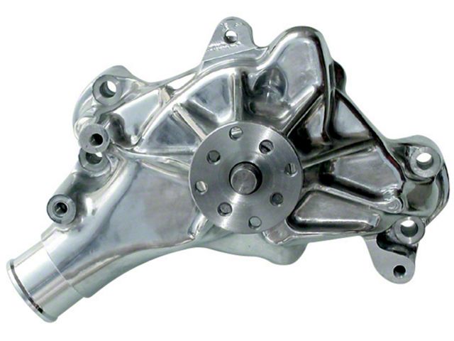 Engine Water Pump; Mechanical Long Style; High Flow Model; Polished; SB Chevy