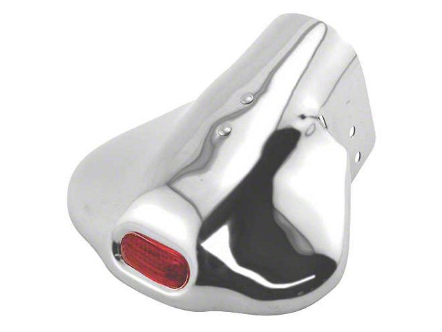 Exhaust Deflector - Red Glass Insert - Chrome