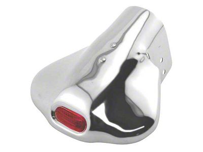 Exhaust Deflector - Red Glass Insert - Chrome - Ford & Mercury