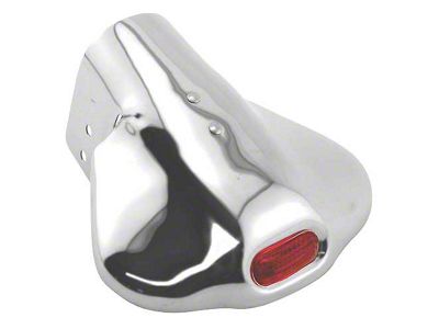 Exhaust Deflector - Red Glass Insert - Stainless Steel