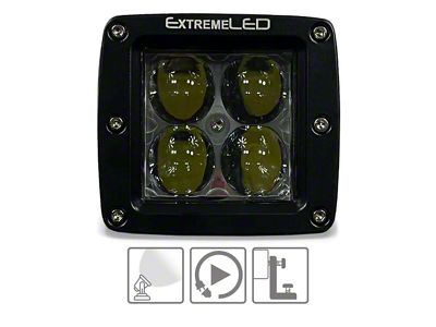 Extreme LED 3-Inch Extreme Stealth Series LED Light Pod; Flood Beam (Universal; Some Adaptation May Be Required)