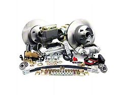 Master Power Brakes Legend Series Standard Front Disc Brake Conversion Kit with Booster/Master Cylinder Combo and Valve; Silver Zinc Calipers (70-71 Fairlane, Torino)