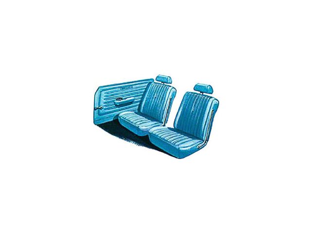 Fairlane, Torino, Front Buckets & Rear Seat Cover Set, Fastback, 1969