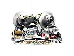 Master Power Brakes Legend Series Standard Front Disc Brake Conversion Kit with Booster/Master Cylinder Combo and Valve; Silver Zinc Calipers (66-70 Comet)