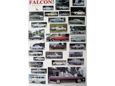 Falcon Poster - 23 x 25 - Depicts Classic Ford Falcons