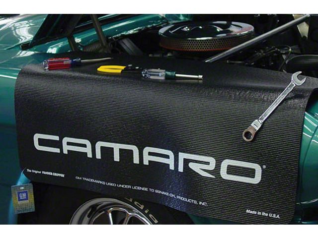 Fender Cover, Black, Gripper, Block Letters, Camaro Logo