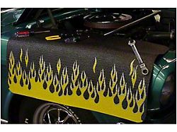 Fender Cover, Gripper, Flames, Yellow/Siver