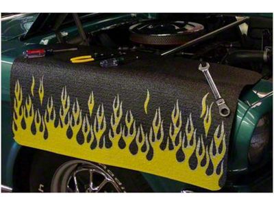 Fender Cover, Gripper, Flames, Yellow/Siver