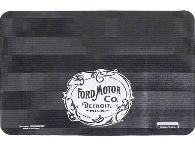 Fender Gripper - White Original Early Ford Motor Company Logo On A Black Background - 22 X 34