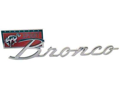 Scott Drake Fender Nameplate - Sport Bronco - Chrome Die-Cast - Right Or Left